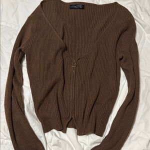Shein Brown Ribbed Women's Sweater